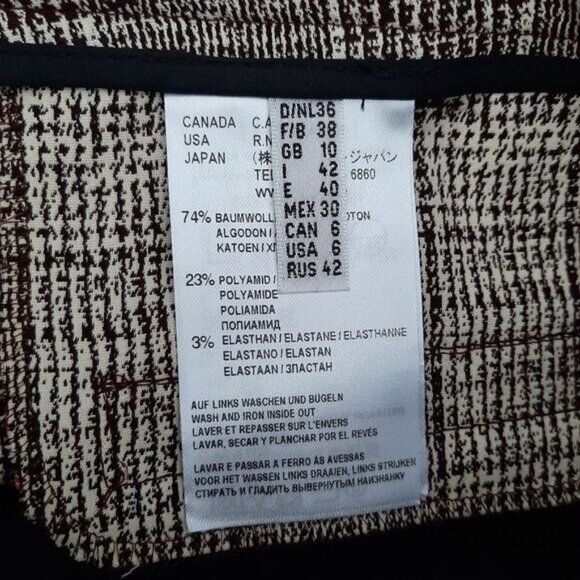LAURÈL Plaid Pattern Stretch Dress Pants Brown & Cream Sz 6 - Picture 9 of 10